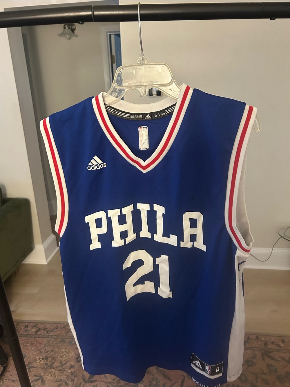 Adidas PHILA #21 Blue Basketball Jersey Joel Embiid